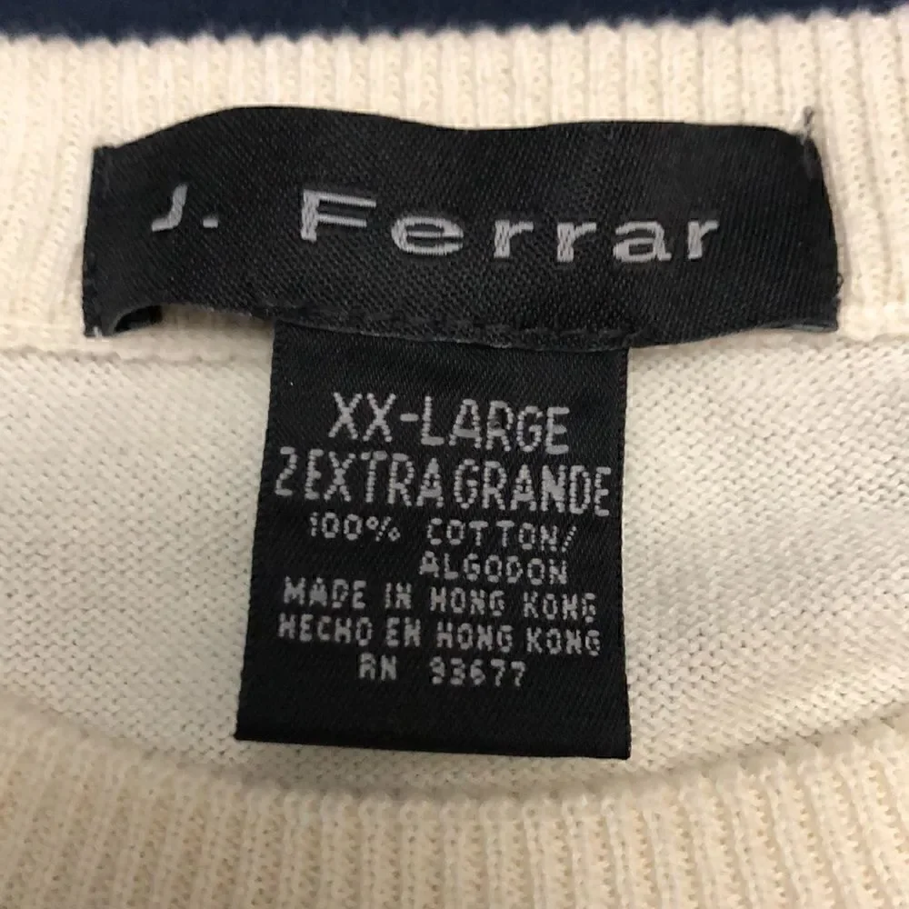 J. Ferrar diamond pattern mens crew neck pullover size XXL